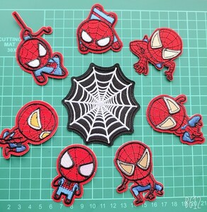 *刺繍アイロンワッペン*スパイダーマン*8枚セット
