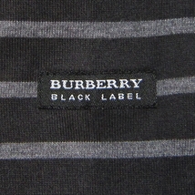 即決★BURBERRY BLACK LABEL★メンズ3≒L位 長袖コットンシャツ バーバリーブラックレーベル 廃盤 ブラック×グレー ボーダー 三陽商会_画像4