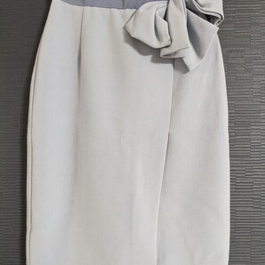 36-ジャスグリッティー厚手水色リボンタイトスカート(00)