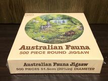 フィルム未開封 AUSTRALIAN FAUUNA オーストラリア カンガルー 動物 ラウンド ジグソー パズル JIGSAW PUZZLE 500ピース 直径51.5センチ_画像2