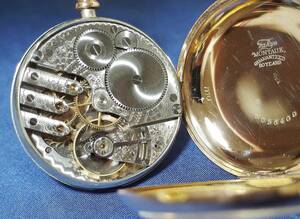 【 美品 】懐中時計 エルジン フリーメイソン 15石 手巻き GOLD FILLED 金張り 20years