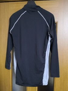 おたふく 冷感 消臭パワーストレッチ 長袖バックハイネックシャツ LL ブラック