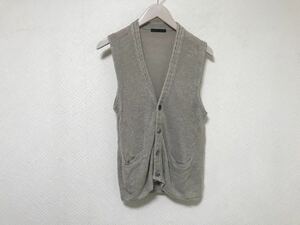  genuine article Hare HARElinen flax knitted the best gilet cardigan S suit business gray men's 