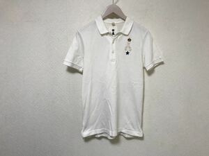 本物エースAコットンロゴ刺繍半袖ポロシャツメンズ白ホワイト1S旅行トラベルスポーツゴルフ日本製