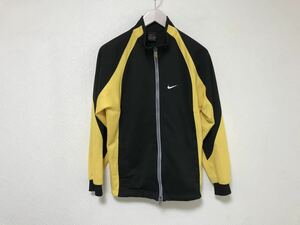  genuine article Nike NIKE jersey Logo embroidery jersey travel travel men's S black black yellow Jim sport wear Golf made in Japan 