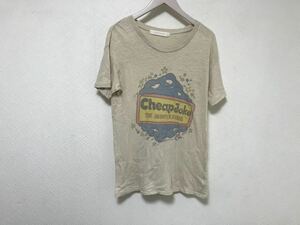  genuine article Inpaichthys Kerri inpaichthyskerri cotton print old clothes processing short sleeves T-shirt men's beige S made in Japan 