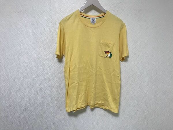 本物アーノルドパーマarnoldpelmerコットンブランドプリントロゴ半袖TシャツメンズM2イエロー黄色