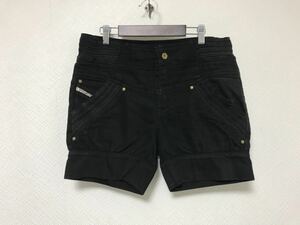  genuine article diesel DIESEL cotton Short shorts lady's black black Denim 27