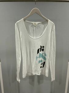  genuine article diesel DIESEL Logo brand print long sleeve long T-shirt travel travel lady's XS white white 