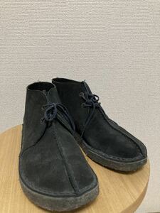 英国製 Clarks クラークス デザートトレック デザートブーツ レザーシューズ イングランド製 8.5 黒系 /ワラビー ブーツ /ヴィンテージ