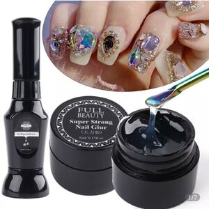 FULL BEAUTY ネイルアート ラインストーン接着剤 粘着ゲル 3種セット