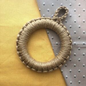 ジュート鍋敷き 麻 マクラメ編み ポットマット 15cm
