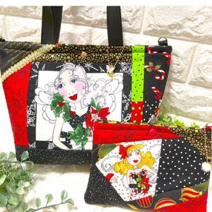 ロラライハリス Christmas fairy マチたっぷりトート&お揃いポーチ