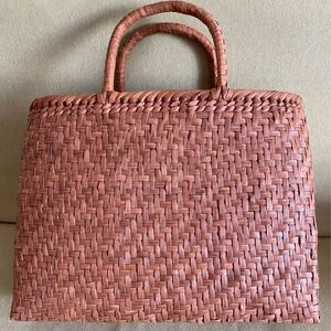 再入荷 未使用品 長野産 新品 サイズXL 職人手編み 網代編み 山葡萄籠バッグ