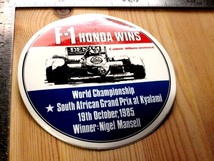 ステッカー★「”F1 HONDA WINS”　1985年：マンセル/ピケ」x1 ＠耐久性UPのウレタンクリアー追加仕様です：　バイク、カー用品好きに_画像6