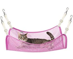 猫 ハンモック 調節可能 ペット用 メッシュ 通気性 強度アップ 丸洗い 日向ぼっこ 遊び場 キャット寝床 小動物用