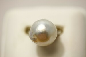  south . White Butterfly pearl pearl ring [ ring ] 14mm white color silver made ring frame 