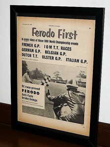 1960年 UK 60s vintage 洋書雑誌広告 額装品 FERODO フェロード / 検索用 イギリス 英国 店舗 ガレージ 看板 装飾 サイン (A4size)