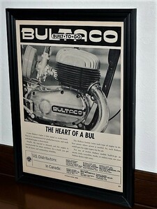 1966年 USA 60s vintage 洋書雑誌広告 額装品 Bultaco ブルタコ / 検索用 店舗 ガレージ 看板 装飾 サイン (A4size)