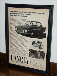 1967年 USA 60s vintage 洋書雑誌広告 額装品 Lancia Fulvia ランチャ フルビア / 検索用 店舗 ガレージ 看板 装飾 サイン (A4size)