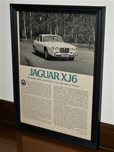 1970年 USA 70s vintage 洋書雑誌記事 額装品 Jaguar XJ6 ジャガー / 検索用 ガレージ 店舗 看板 サイン ディスプレイ 装飾 ( A4size )