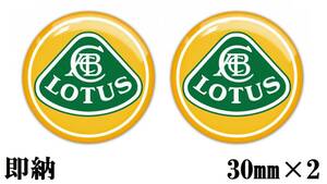 【国内在庫・送料無料・即納】Lotus トータス イエロー エンブレム ロゴ 2枚セット 30mm 3D ステッカー