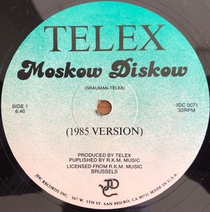 12”レコード■NEW WAVE/TELEX/MOSKOW DISKOW/JDC 0071/US盤 良好/YMOにも影響大のベルギー版クラフトワーク/KRAFTWERK！/SYNTH POP/DISCO