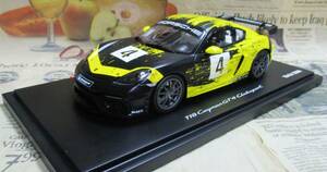 ★レア絶版*世界2000台*ディーラー限定*Minichamps PMA*1/18*Porsche 718 Cayman GT4 Clubsport #4 2019 マットブラック/イエロー*ポルシェ