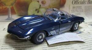 * out of print * Franklin Mint *1/24*1965 Corvette Mako Shark - Concept Car blue / white 