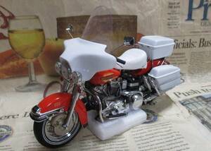 * Franklin Mint * Harley *1/10*1976 Harley-Davidson Electra-Glide orange / white 