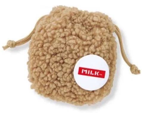 【Seventeen 2020年2月号付録】MILKFED. ボアきんちゃく&缶バッジ(未開封品F)