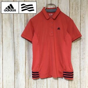 【adidas GOLF】アディダス ゴルフ クライマクール ポロシャツ トップス Sサイズ レディース ゴルフウェア レッド 吸汗速乾 テーラーメイド