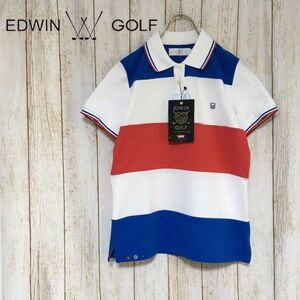 [ с биркой ]EDWIN GOLF Edwin Golf рубашка-поло tops S размер женский трехцветный прохладный Max дезодорация Golf одежда 