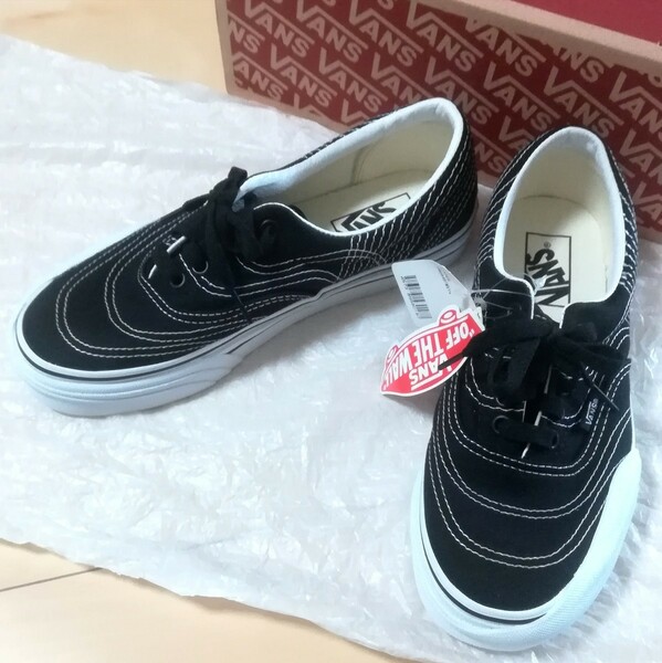 新品未使用【VANS】バンズ エラ 3RA スニーカー 黒 25cm USAモデル