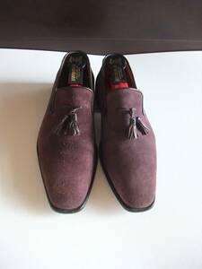 Manualemana-re original leather n back leather tassel Loafer size 6(24.5cm) men's leather shoes Brown suede 