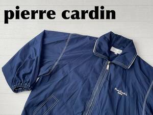 ☆送料無料☆ pierre cardin ピエールカルダン 古着 裏メッシュ ロゴ ブルゾン ジャケット メンズ L ネイビー アウター 中古 即決