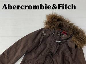 ☆送料無料☆ Abercrombie&Fitch アバクロンビー&フィッチ アバクロ 古着 ファー付きフード ジャケット ブルゾン レディース M ブラウン