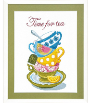 即決☆クロスステッチキット「Time for Tea」☆Charivna☆ティーカップ☆キッチン☆ウクライナ_画像1