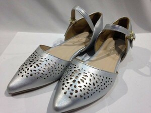 #Z597# unused * postage included #IMAGE Image size L silver bare- shoes ( inspection ) pumps mules shoes Loafer lady's 