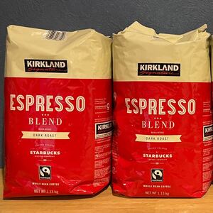 Kirklandカークランドシグネチャー スターバックス エスプレッソブレンド コーヒー(豆)1.13kg 2袋セット