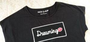 NICE CLAUP×Girly Couture ナイスクラップ　しまむらコラボ　黒半袖Tシャツ　M-L ☆