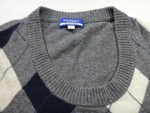 バーバリー ワンピース Burberry Blue Label ブルーレーベル アーガイル サイズ38 M 長袖 ニット カシミヤ 中古 s02_画像7