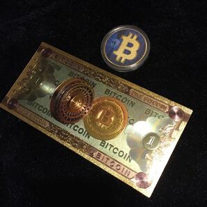 ○【送料無料】極上品 ビットコイン ナカモトヒトシ 金メッキ コ イ ン 紙幣セット 仮想通貨 暗号資産 お金2.0 BTC Hitoshi ウォレット