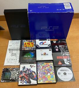 プレイステーション2 本体(SCPH-39000) + ソフト8本(PS用ソフト6本、PS2用ソフト2本)セット