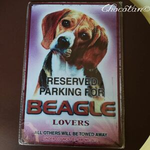 [ free shipping ] Beagle ⑥ parking place PARKING metal autograph plate metal signboard [ new goods ]