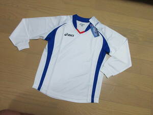 ASICS Junior mesh long sleeve shirt 130.WH/BL new goods * settlement of accounts sale *..