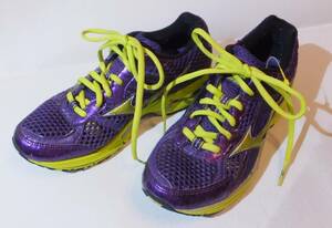 MIZUNO Dynamotion Fit ミズノ ランニングシューズ 紫黄 22cm ★Mw1321