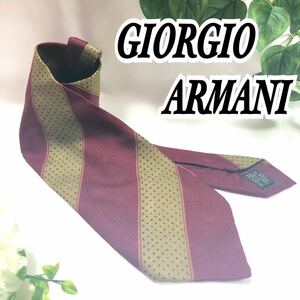 Giorgio Armani ジョルジオ アルマーニ ネクタイ 総柄 赤 レッド 金 ゴールド ドット 水玉