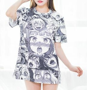 【新品・国内発送】アヘ顔Tシャツ　レディース　フリーサイズ　コスプレ