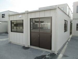 [ Miyagi departure ] super house container storage room unit house 8 tsubo used temporary house prefab real . raw.. road place warehouse office work place 16 tatami ... direct sale place 